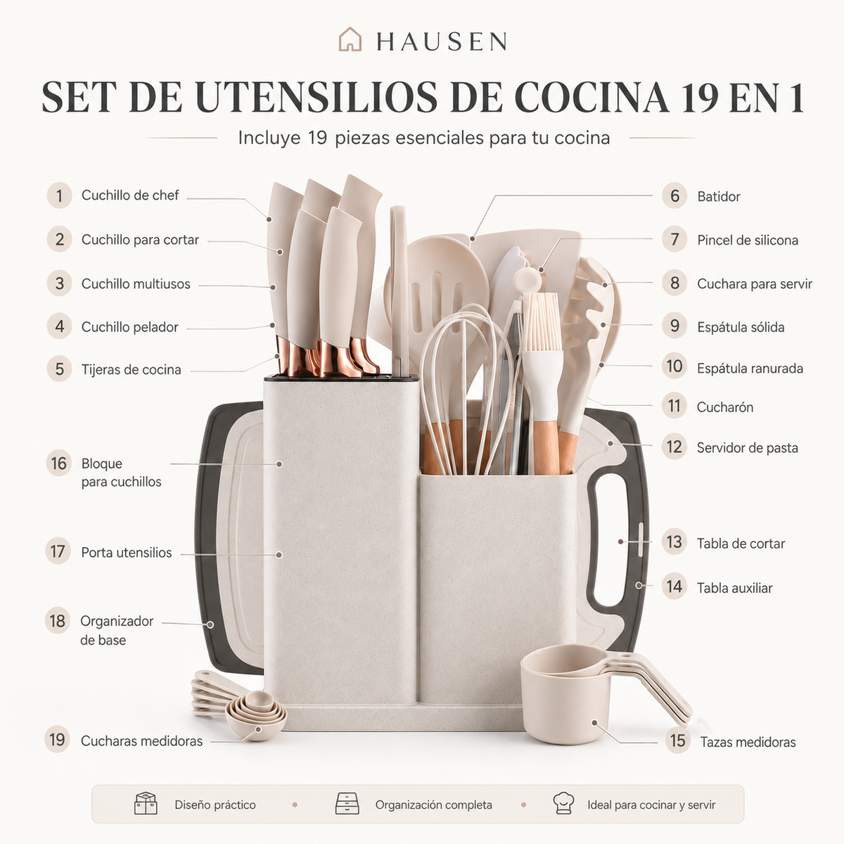 CookPro™ Set de Utensilios de Cocina 19 en 1