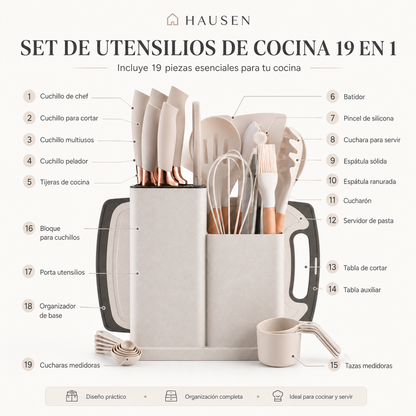CookPro™ Set de Utensilios de Cocina 19 en 1