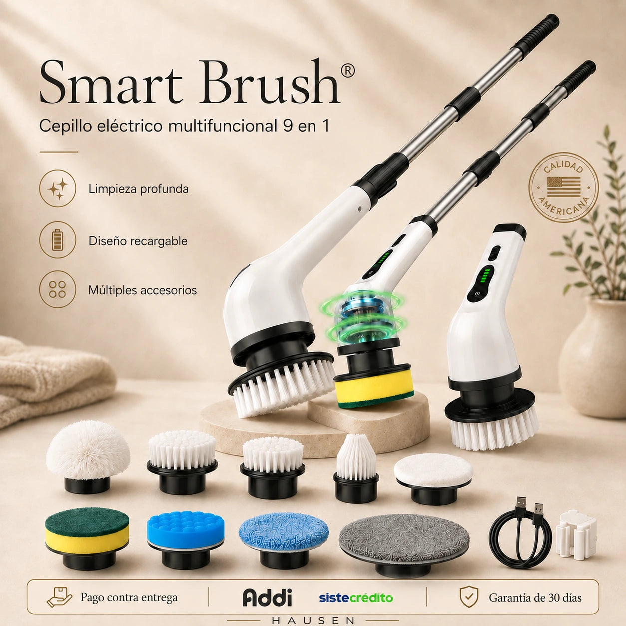Smart Brush® 9 en 1 | Cepillo Eléctrico de Limpieza