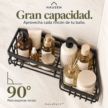 AquaRack™ | Set organizador de baño de 4 piezas sin perforaciones